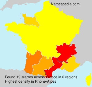 Het voorkomen van de naam Marres in Frankrijk